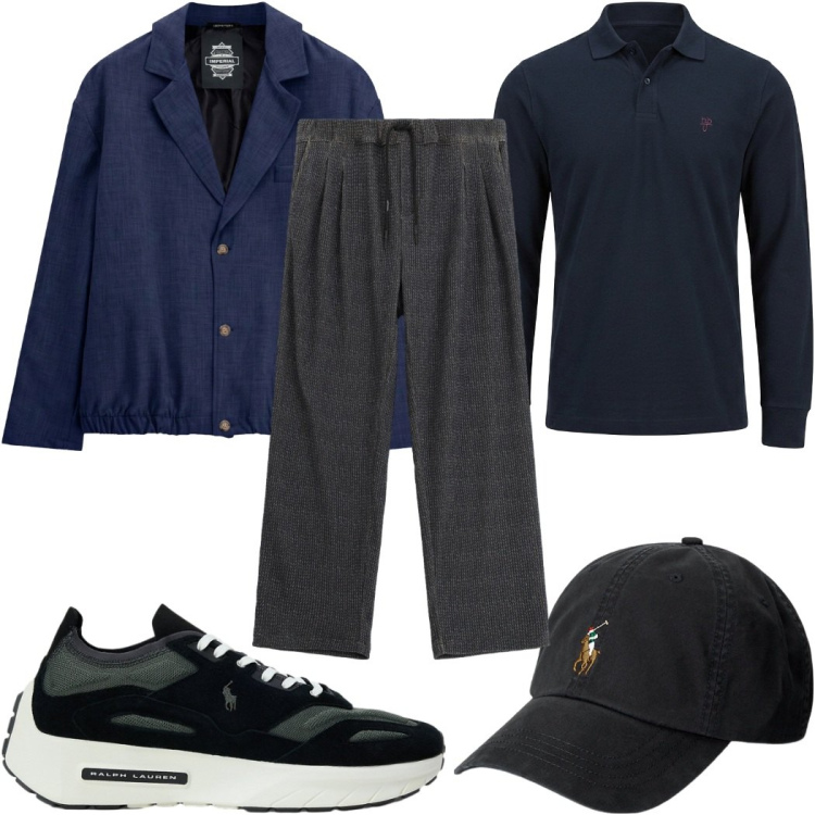 Outfit uomo - Total look #2487224. Stile Casual per Tutti i giorni. Abbinamento con polo, pantaloni, giacche, cappelli, sneakers.