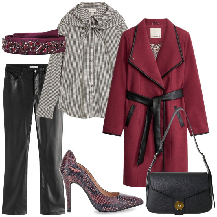 Outfit donna - Total look #2487267. Stile Glamour per Serata fuori. Abbinamento con borse a spalla, cinture, décolleté, pantaloni, cappotti, camicie.