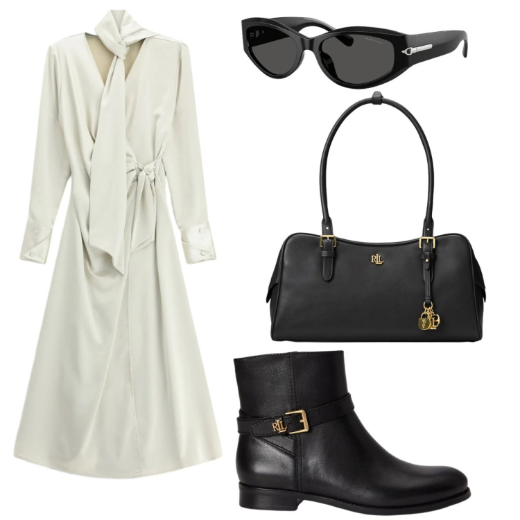 Outfit donna - Lo stile Ladylike. Stile Bon Ton per Serata fuori. Abbinamento con vestiti lunghi, borse a mano, stivaletti, occhiali da sole.