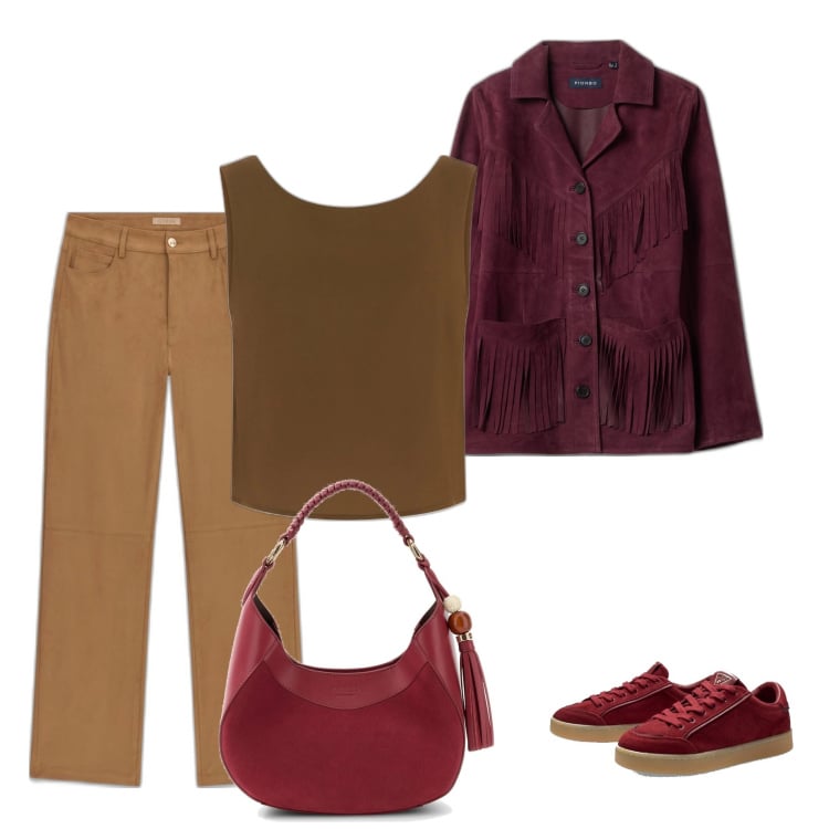 Outfit mujer - Casual chic #13937. Estilo Casual chic para Todos los días. Combinación con blazers, sneakers, bolsos de hombro, pantalones, top.