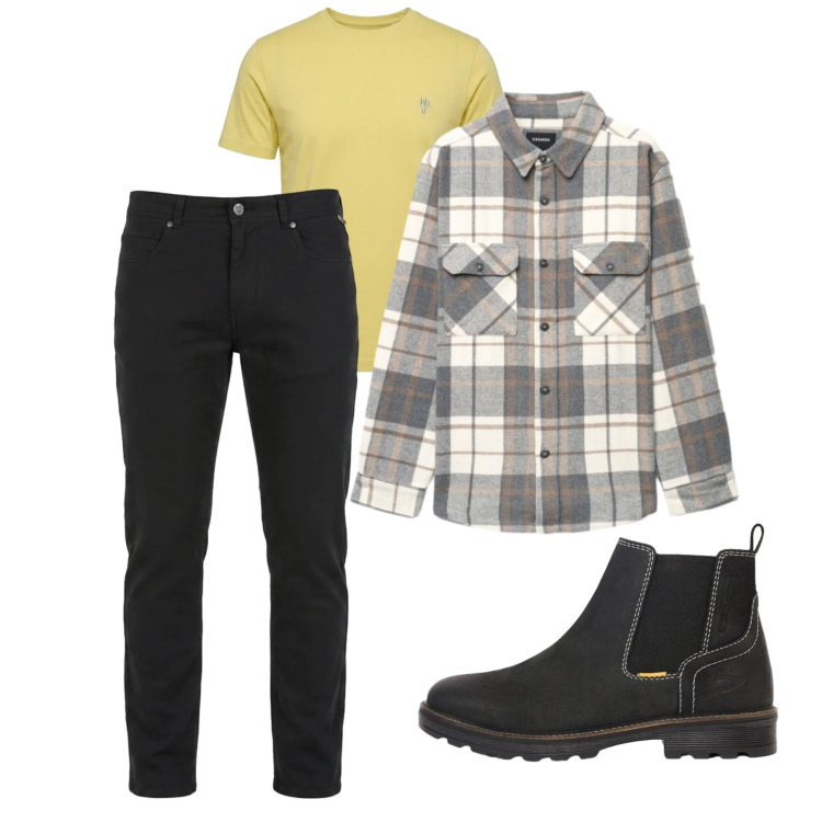 Outfit uomo - Maglieria e layering. Stile Casual per Tutti i giorni. Abbinamento con pantaloni, t-shirt, camicie, stivali e stivaletti.