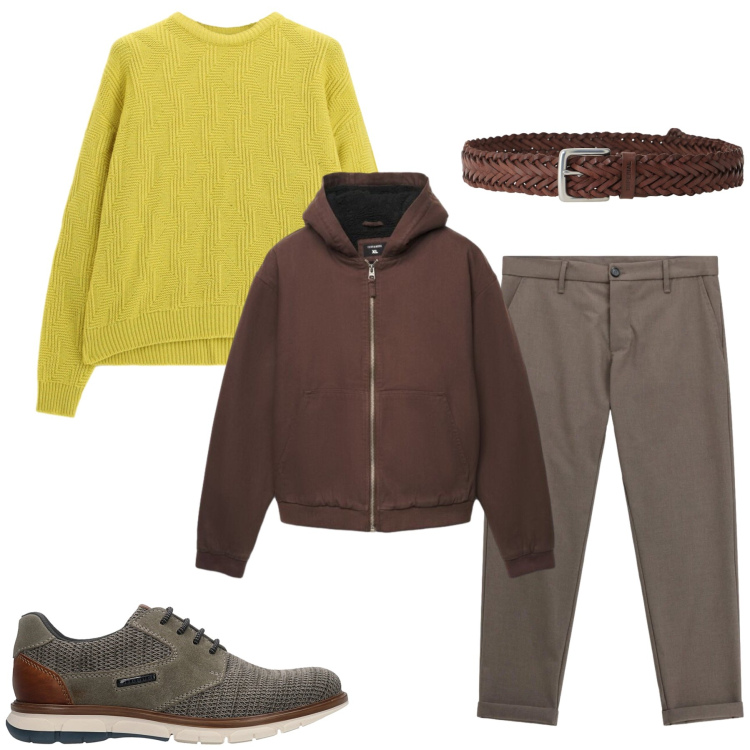 Outfit uomo - Total look #2487598. Stile Casual per Tutti i giorni. Abbinamento con pantaloni, maglieria, cinture, giacche, sneakers.