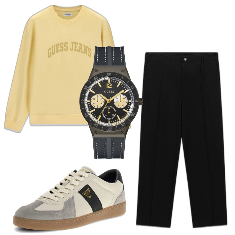 Outfit hombre - Urban style. Estilo Urban para Todos los días. Combinación con pantalones, sneakers, relojes analógicos, sudaderas con capucha.