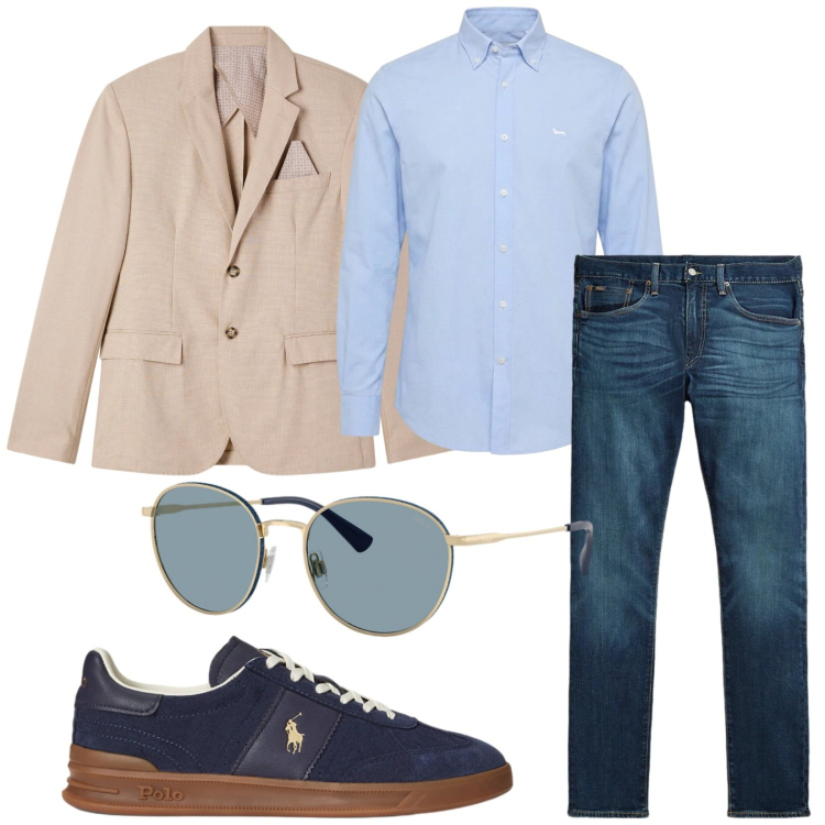 Outfit uomo - Total look #2487707. Stile Business/Elegante per Serata speciale. Abbinamento con camicie, jeans, occhiali da sole, sneakers, giacche.
