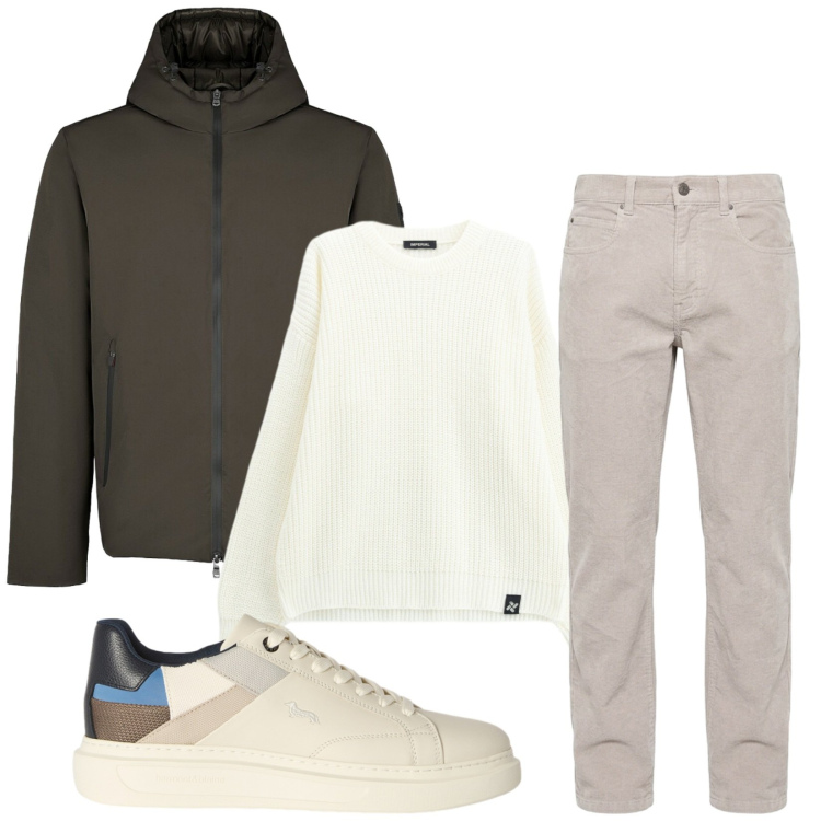 Outfit uomo - Total look #2487709. Stile Casual per Tutti i giorni. Abbinamento con sneakers, pantaloni, maglieria, parka.