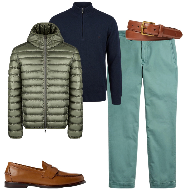 Outfit uomo - City. Stile Urban per Tutti i giorni. Abbinamento con maglieria, cinture, scarpe stringate, pantaloni, giacche.