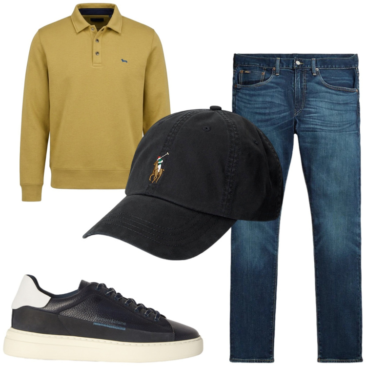 Outfit uomo - Total look #2487717. Stile Casual per Tutti i giorni. Abbinamento con sneakers, felpe, cappelli, jeans.
