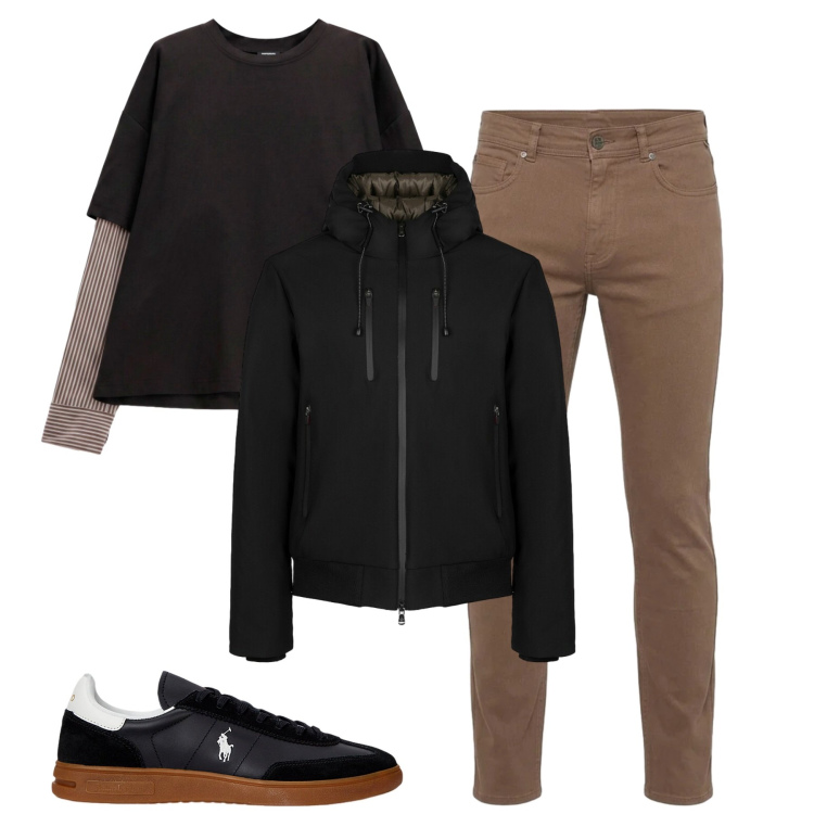 Outfit uomo - City. Stile Trendy per Tutti i giorni. Abbinamento con pantaloni, t-shirt, sneakers, giacche.