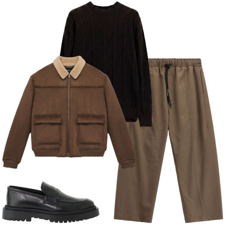 Outfit uomo - Fall. Stile Trendy per Tutti i giorni. Abbinamento con scarpe stringate, pantaloni, maglieria, giacche.
