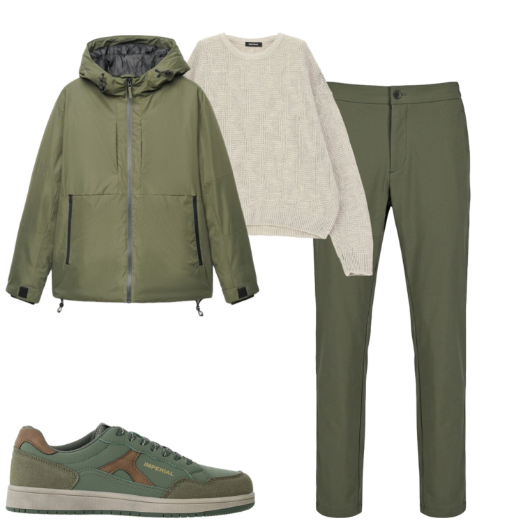 Outfit uomo - Total look #2487738. Stile Urban per Tutti i giorni. Abbinamento con sneakers, maglieria, pantaloni, giacche.
