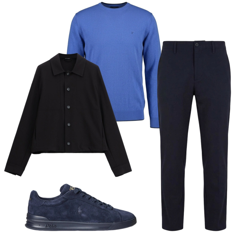 Outfit uomo - Total look #2487745. Stile Trendy per Serata speciale. Abbinamento con pantaloni, maglieria, camicie, sneakers.