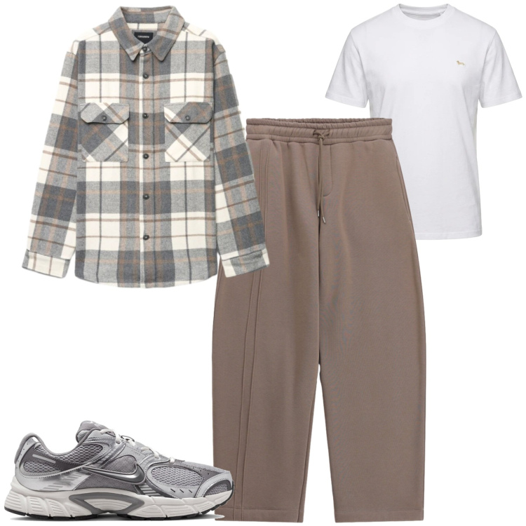 Outfit uomo - Fall. Stile Casual per Tutti i giorni. Abbinamento con t-shirt, pantaloni, camicie, sneakers.