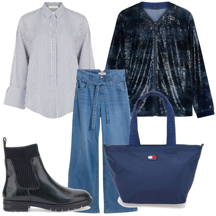 Outfit donna - Stivaletti comodi. Stile Casual per Tutti i giorni. Abbinamento con felpe, camicie, stivaletti, borse tote, jeans.