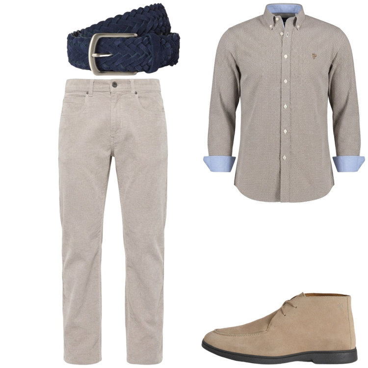 Outfit uomo - Total look #2487904. Stile Business/Elegante per Ufficio. Abbinamento con stivali e stivaletti, cinture, pantaloni, camicie.