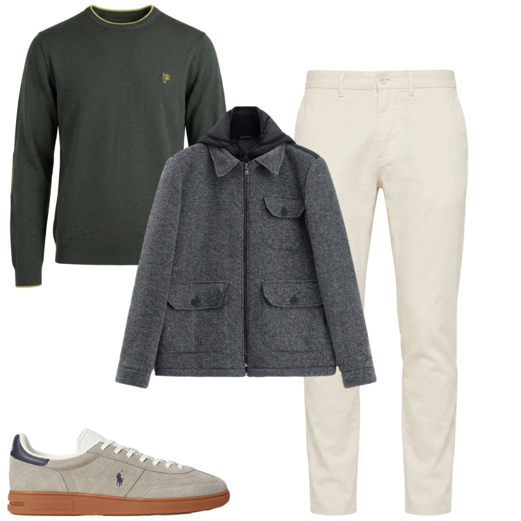 Outfit uomo - City. Stile Urban per Tutti i giorni. Abbinamento con pantaloni, maglieria, cappotti, sneakers.