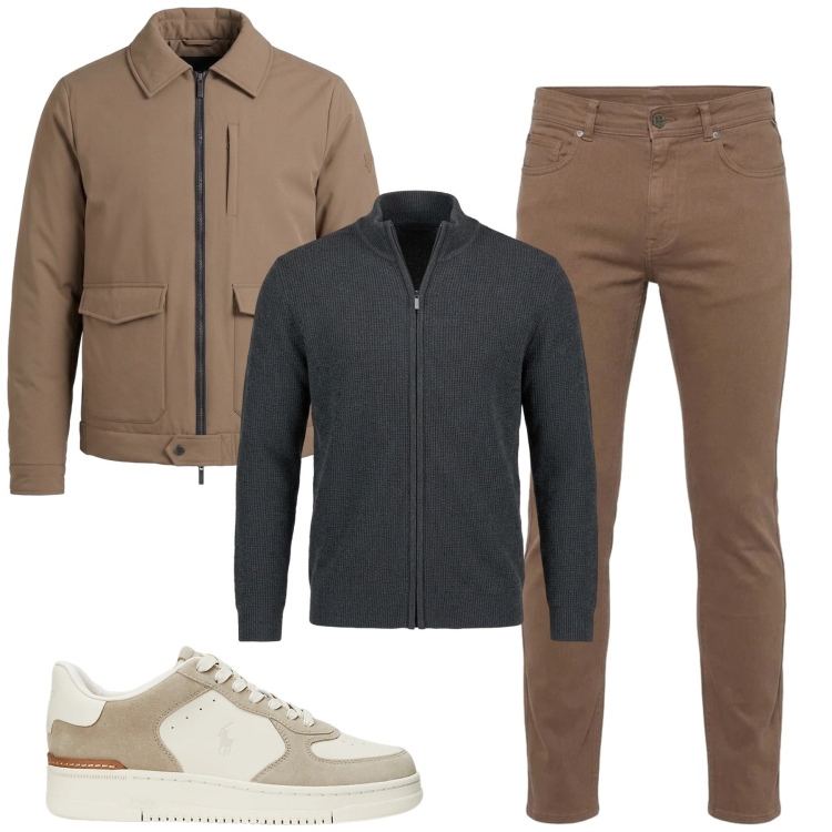 Outfit uomo - Ottobre. Stile Urban per Tutti i giorni. Abbinamento con pantaloni, pullovers, giacche, sneakers.