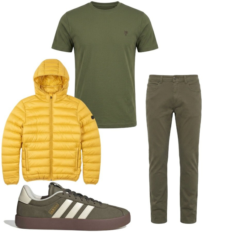 Outfit uomo - Total look #2488016. Stile Casual per Tutti i giorni. Abbinamento con pantaloni, t-shirt, bomber, sneakers.