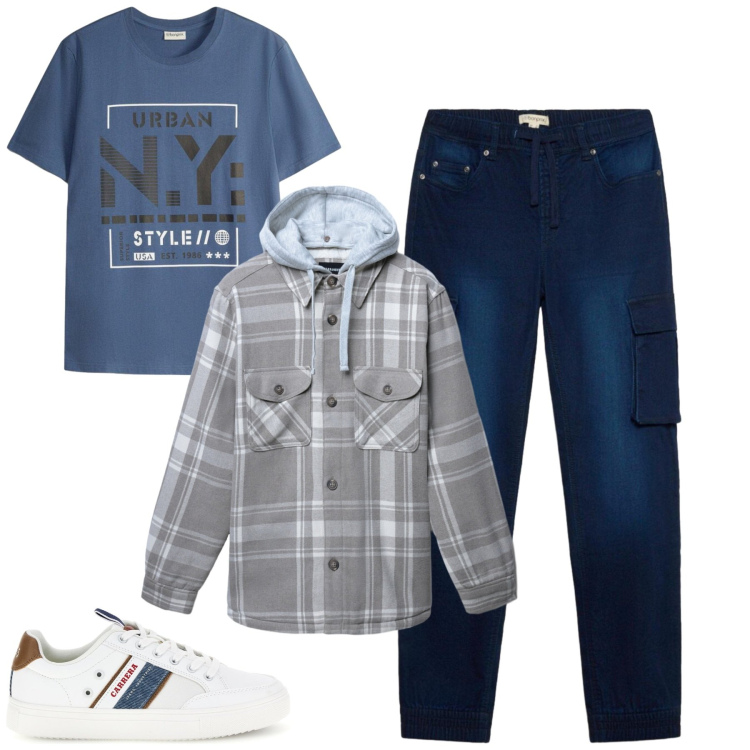 Outfit uomo - Ottobre. Stile Casual per Tutti i giorni. Abbinamento con cappotti, sneakers, t-shirt, jeans slim fit.