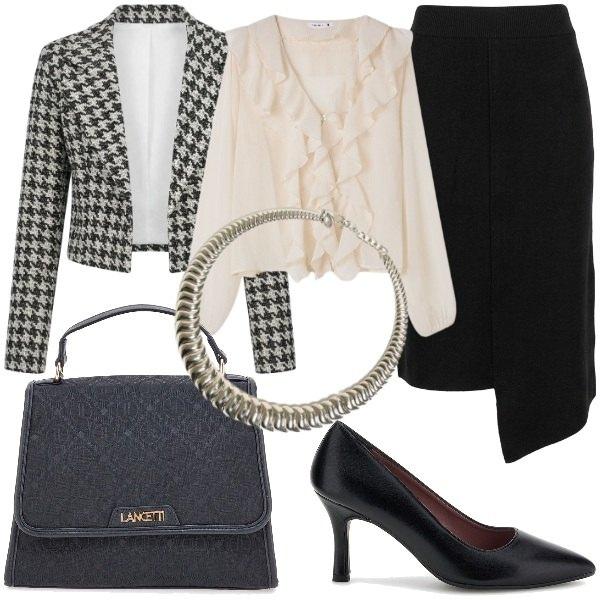Outfit donna - Emily Style Gilmore Girls autumn edition. Stile Glamour per Tutti i giorni. Abbinamento con gonne lunghe, collane, blazer, bluse, décolleté, borse a spalla.