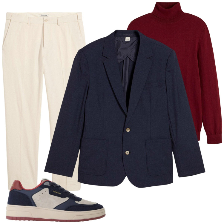 Outfit uomo - Ti Aspetto per un caffè in centro. Stile Casual per Tutti i giorni. Abbinamento con sneakers, maglieria, pantaloni, giacche.