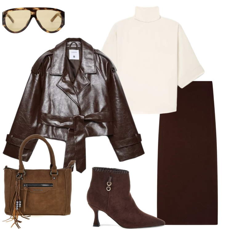 Outfit donna - Trench oversize. Stile Casual chic per Tutti i giorni. Abbinamento con occhiali da sole, bluse, trench, gonne lunghe, stivaletti, borse a mano.