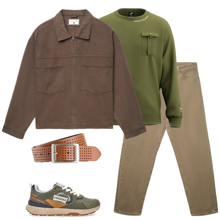 Outfit uomo - Pratico e moderno. Stile Trendy per Tutti i giorni. Abbinamento con jeans, cappotti, felpe, sneakers, cinture.