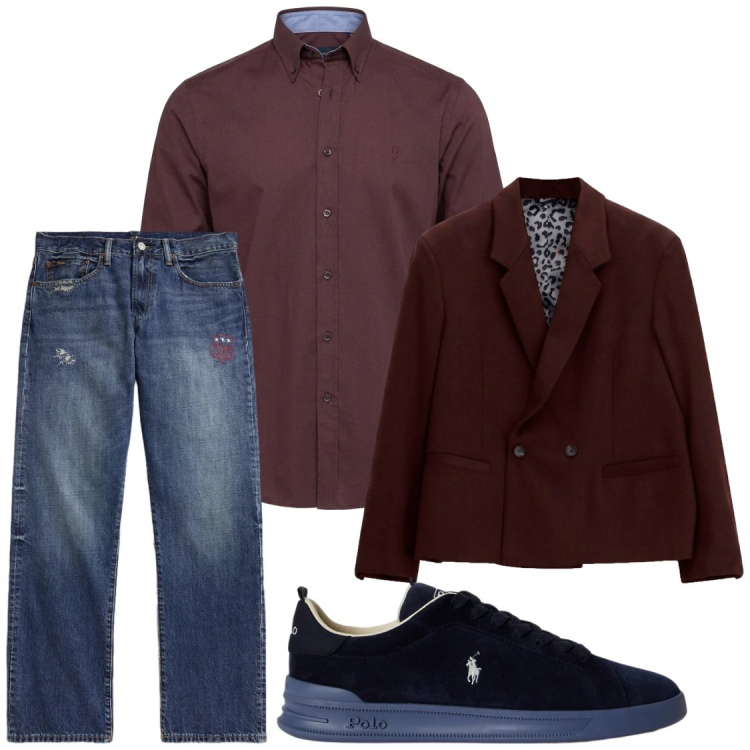 Outfit uomo - Ueban trendy in giacca. Stile Trendy per Serata speciale. Abbinamento con camicie, giacche, sneakers, jeans dritti.