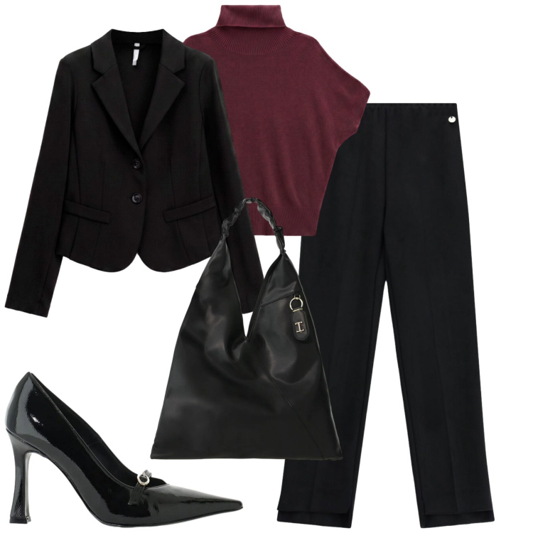 Outfit donna - Imperial. Stile Urban per Ufficio. Abbinamento con pullovers, pantaloni, borse a spalla, blazer, décolleté.