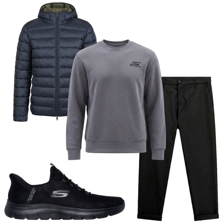 Outfit uomo - Total look #2488531. Stile Trendy per Tutti i giorni. Abbinamento con pantaloni, giacche, felpe, sneakers.