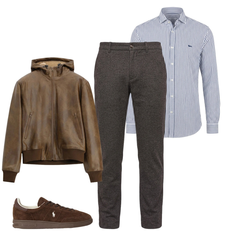Outfit uomo - Total look #2488534. Stile Trendy per Serata speciale. Abbinamento con pantaloni, camicie, bomber, sneakers.