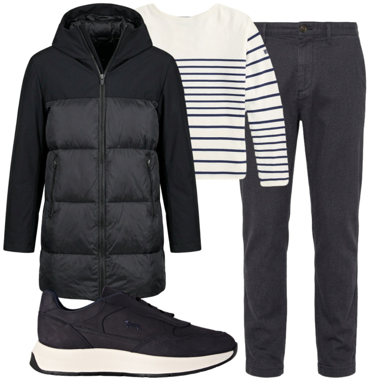 Outfit uomo - Total look #2488535. Stile Casual per Tutti i giorni. Abbinamento con sneakers, pantaloni, pullovers, piumini.