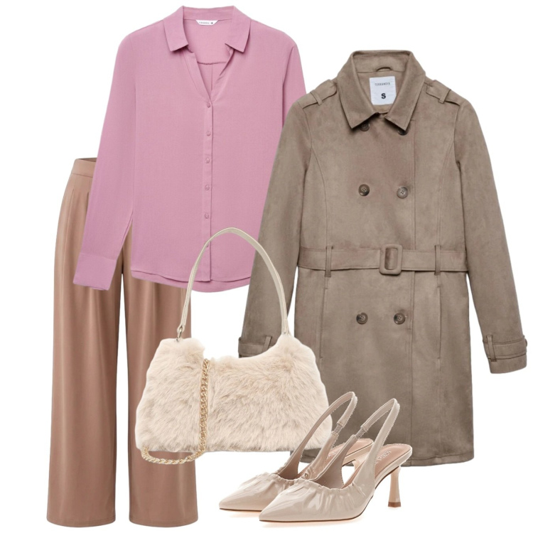 Outfit donna - Trench oversize: il gioco delle proporzi. Stile Bon Ton per Tutti i giorni. Abbinamento con camicie, pantaloni, trench, borse a spalla, décolleté.