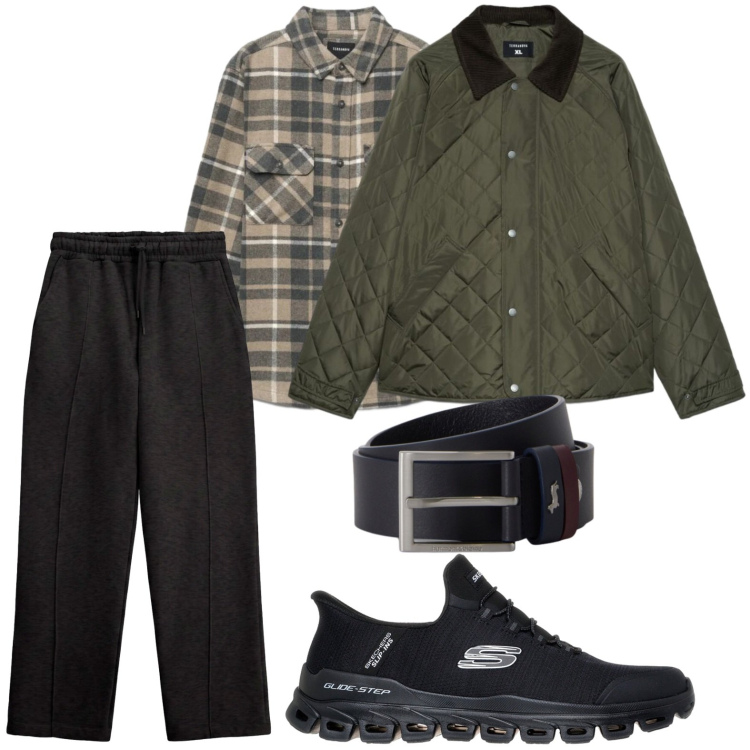 Outfit uomo - Quadri d'ottobre. Stile Casual per Tutti i giorni. Abbinamento con cinture, pantaloni, giacche, camicie, sneakers.