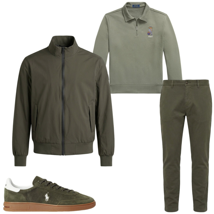 Outfit uomo - Total look #2488756. Stile Casual per Tutti i giorni. Abbinamento con pantaloni, sneakers, felpe, bomber.