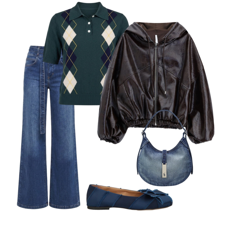 Outfit donna - Oggi….. comoda!. Stile Casual per Tutti i giorni. Abbinamento con maglieria, giacche, borse a spalla, jeans, ballerine.