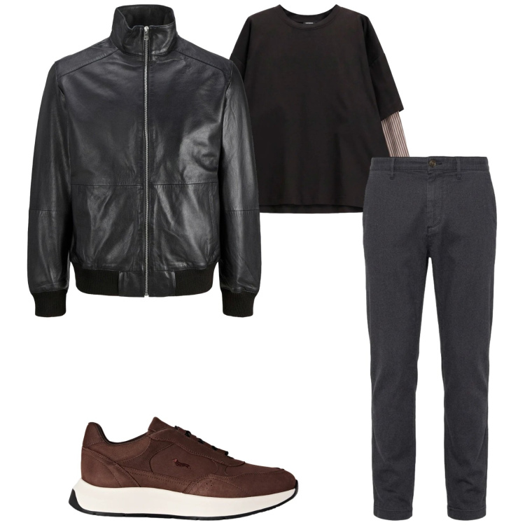 Outfit uomo - Total look #2488791. Stile Casual per Tutti i giorni. Abbinamento con sneakers, pantaloni, t-shirt, giacche.