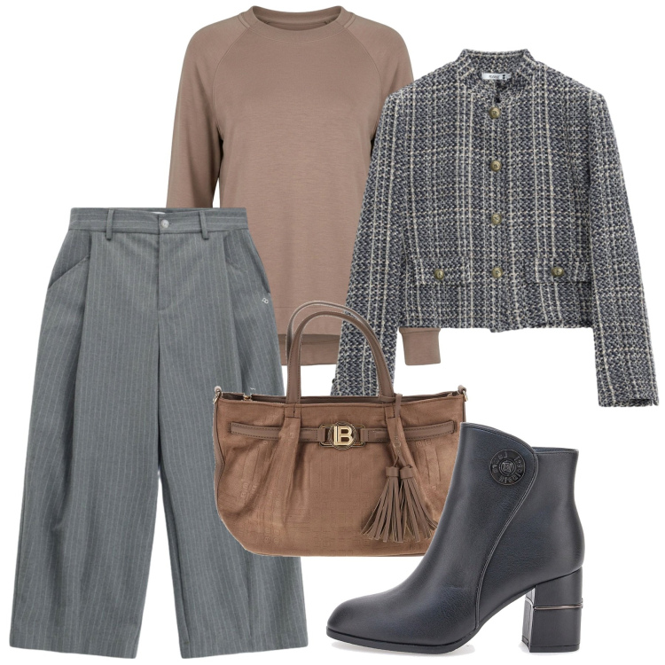 Outfit donna - Il guacchino chanel. Stile Bon Ton per Tutti i giorni. Abbinamento con cappotti, pantaloni a palazzo, stivaletti, felpe, borse a mano.