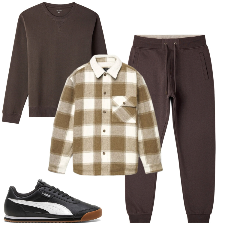Outfit uomo - Tempo libero. Stile Casual per Tutti i giorni. Abbinamento con pantaloni, felpe, cappotti, sneakers.