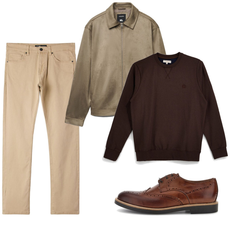Outfit uomo - Autunno. Stile Casual per Tutti i giorni. Abbinamento con giacche, pantaloni, felpe, scarpe stringate.