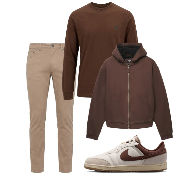 Outfit uomo - Coffe break. Stile Casual per Tutti i giorni. Abbinamento con t-shirt, pantaloni, giacche, sneakers.