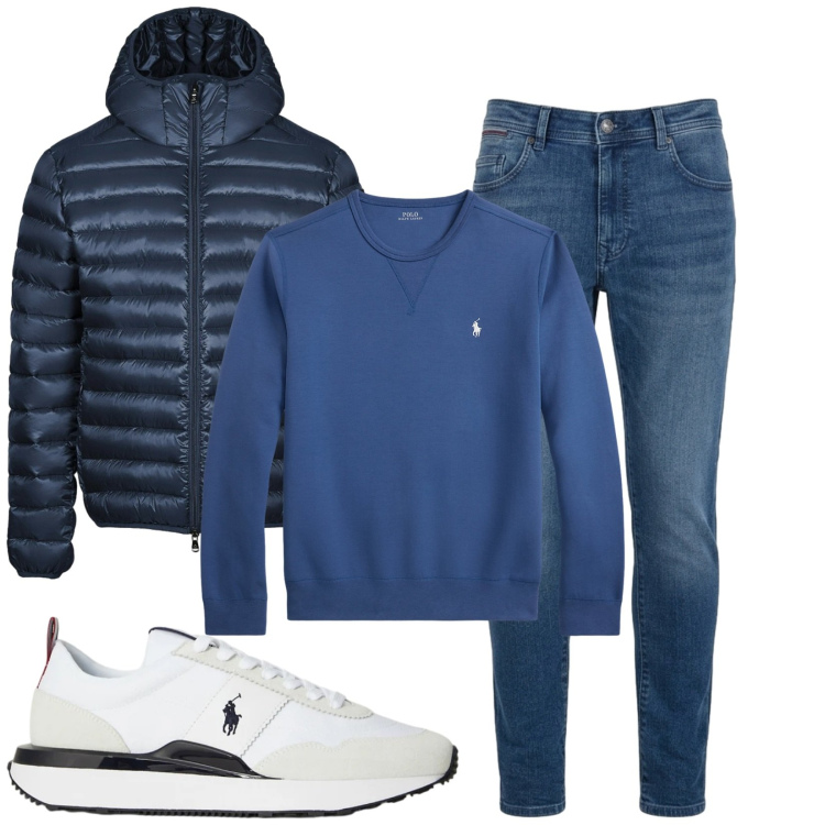 Outfit uomo - Total look #2489007. Stile Casual per Tutti i giorni. Abbinamento con jeans slim fit, felpe, sneakers, bomber.