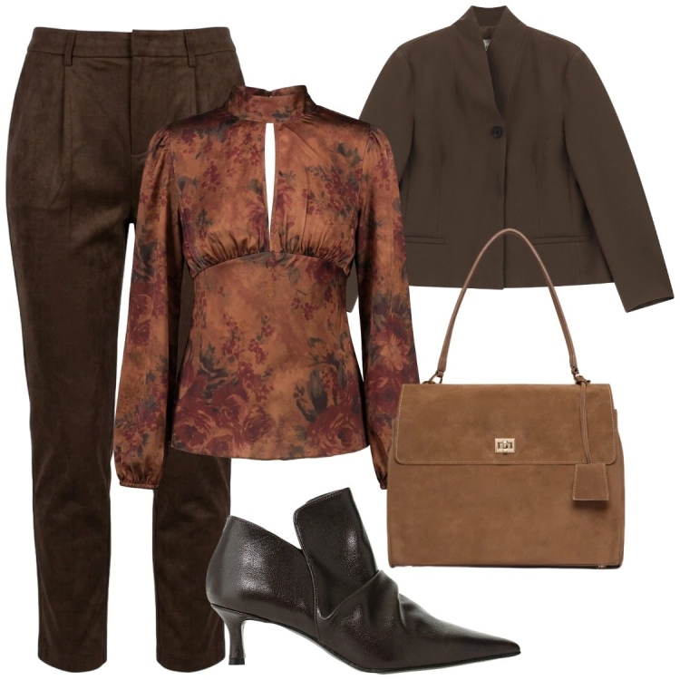 Outfit donna - Le blusa glamour. Stile Chic per Serata fuori. Abbinamento con borse a mano, stivaletti, blazer, bluse, pantaloni.