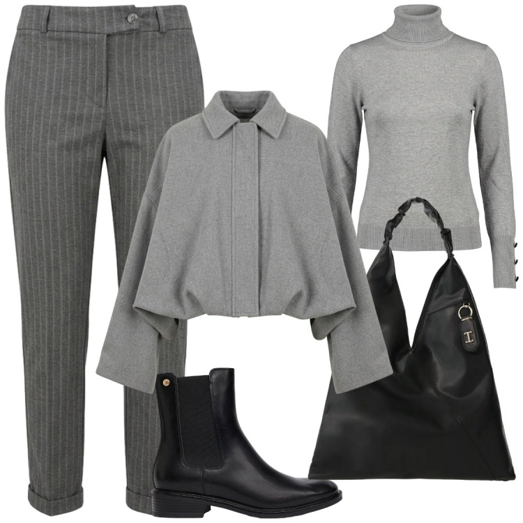 Outfit donna - Giacche versatili Nunalie. Stile Chic per Ufficio. Abbinamento con borse a spalla, bomber, pantaloni, pullovers, stivaletti.
