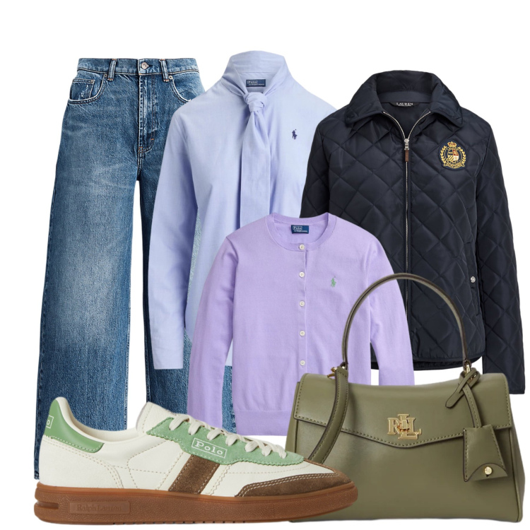 Outfit donna - Mid Season Sale - Autumn Upgrade. Stile Bon Ton per Tutti i giorni. Abbinamento con jeans, giacche, sneakers, borse a mano, cardigans, camicie.