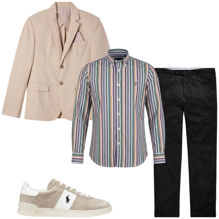 Outfit uomo - Total look #2489231. Stile Business/Elegante per Serata speciale. Abbinamento con camicie, pantaloni chino, sneakers, giacche.