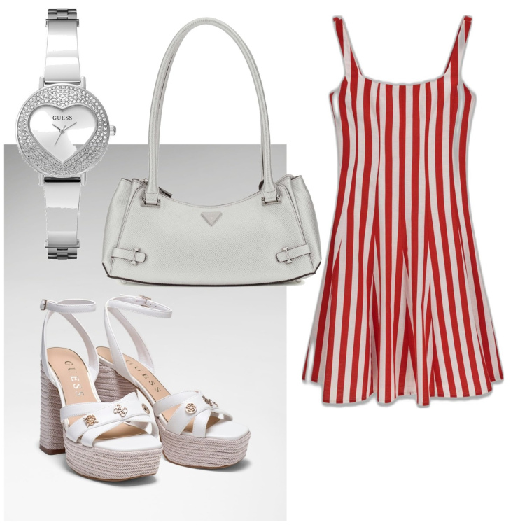 Outfit mujer - Urban style. Estilo Urban para Todos los días. Combinación con sandalias de piel, bolsos de mano, vestidos midi/longuettes, relojes analógicos.