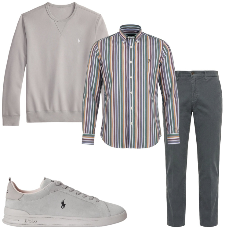Outfit uomo - Total look #2489284. Stile Trendy per Serata speciale. Abbinamento con pantaloni, camicie, felpe, sneakers.