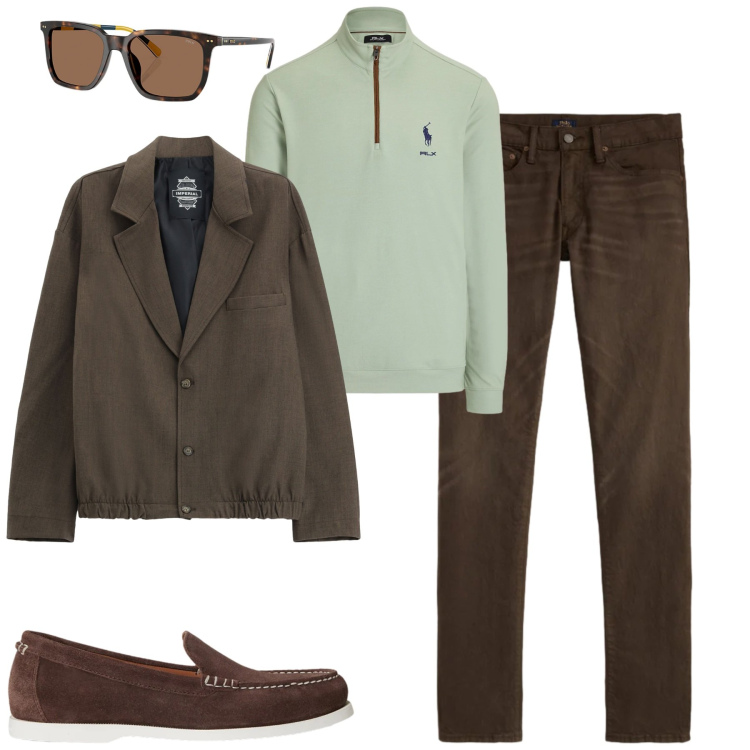 Outfit uomo - City. Stile Urban per Tutti i giorni. Abbinamento con giacche, occhiali da sole, scarpe stringate, jeans, pullovers.