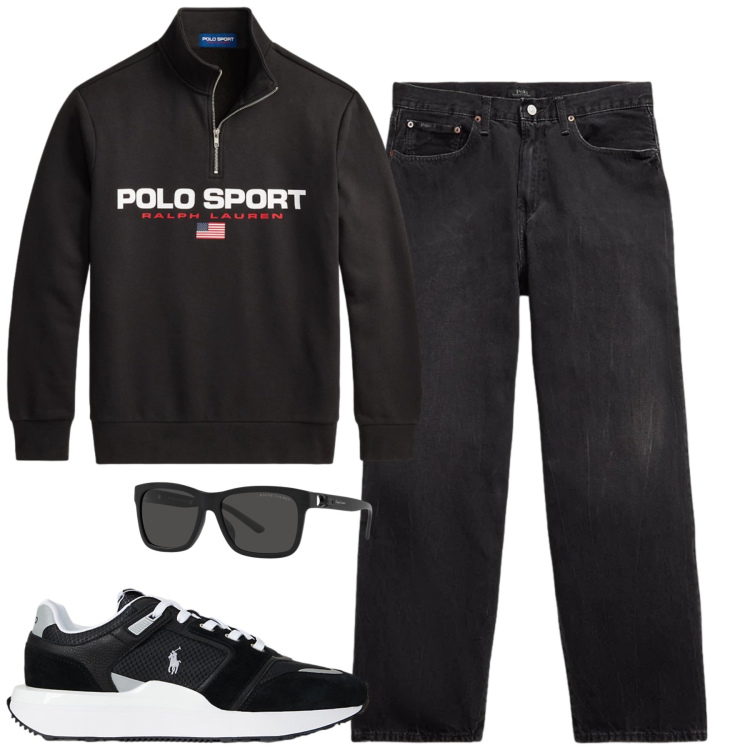Outfit uomo - Ottobre. Stile Casual per Tutti i giorni. Abbinamento con sneakers, jeans, occhiali da sole, felpe.