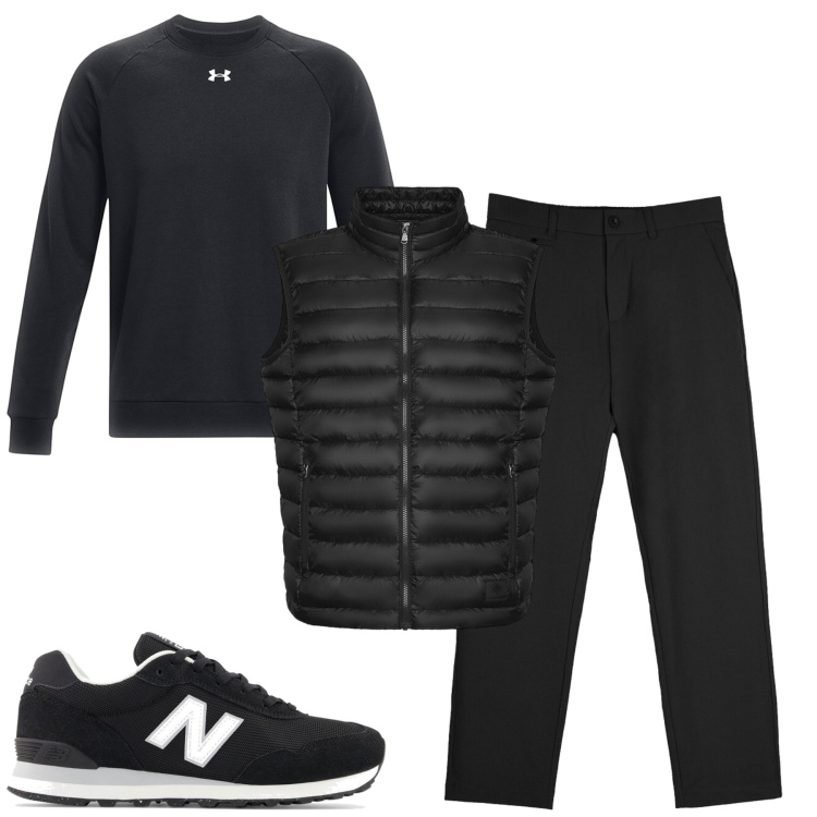 Outfit uomo - Total look #2489329. Stile Casual per Tutti i giorni. Abbinamento con pantaloni chino, piumini, felpe, sneakers.